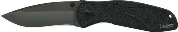Kershaw 1670BLK Blur 3.40" Drop Point w/Recurve Plain DLC Black 14C28N Sandvik Stainless Steel Black Anodized Aluminum Handle Folding