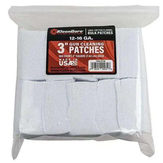 Kleen-Bore Super Shooter Cotton Patches Cleaning Patches 3" 12-16ga