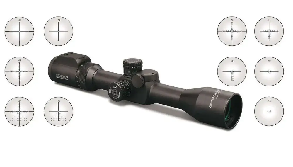 Konus 7330 KonusPro EL-30 4-16x 44mm Obj 22.6-9.5 ft @ 100 yds FOV 30mm Tube Black Finish Interchangeable Reticle
