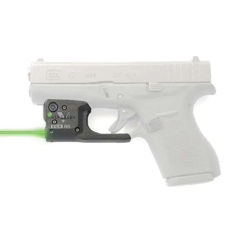 Viridian 9200024 Reactor R5 Gen 2 Green Laser Glock 42 510-532 nm Wavelength Trigger Guard Instant-On Holster