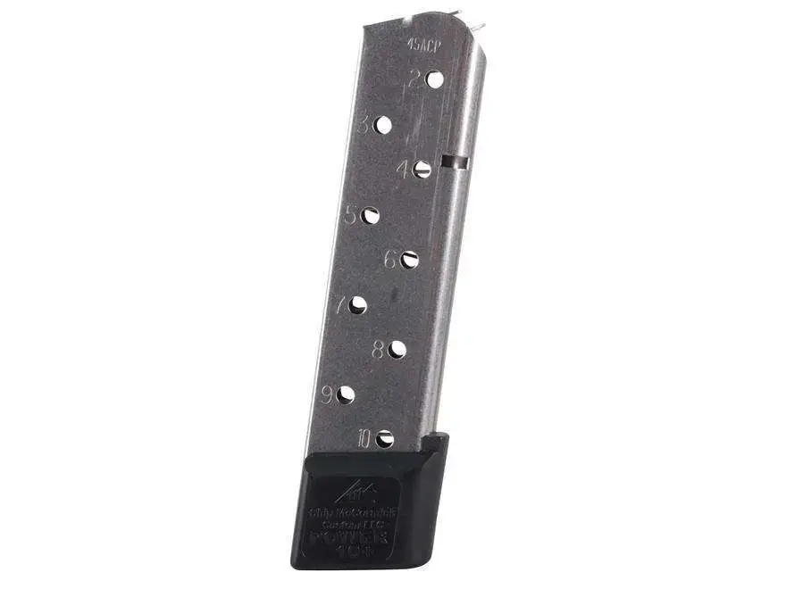 CMC Products 12150 1911 Power Mag Plus 45 ACP 1911 Government 10rd Stainless Detachable