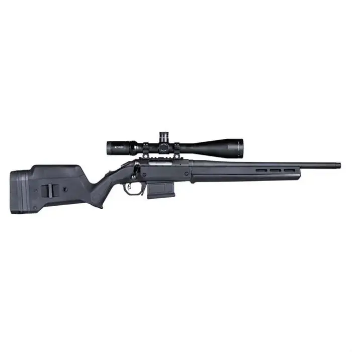 Magpul MAG931-BLK Hunter American Stock Fixed w/Aluminum Bedding & Adj Comb Black Synthetic for Ruger American SA