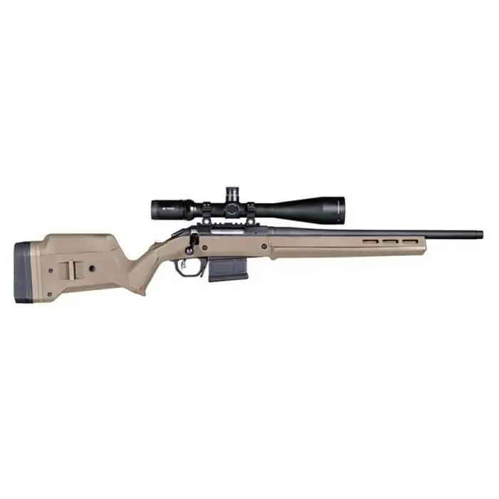 Magpul MAG931-FDE Hunter American Stock Fixed w/Aluminum Bedding & Adj Comb Flat Dark Earth Synthetic for Ruger American SA