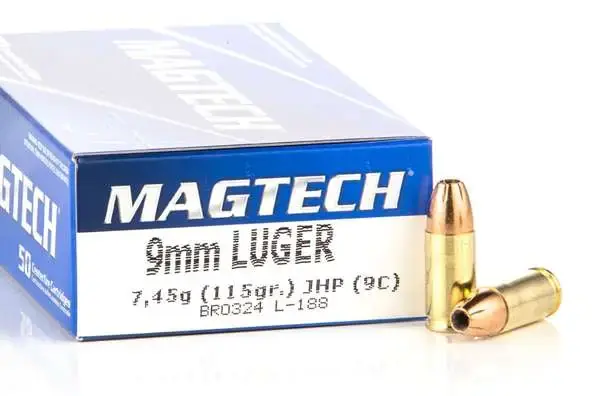Magtech 9C Range/Training 9mm Luger 115 gr Jacketed Hollow Point (JHP) 50 Round Box