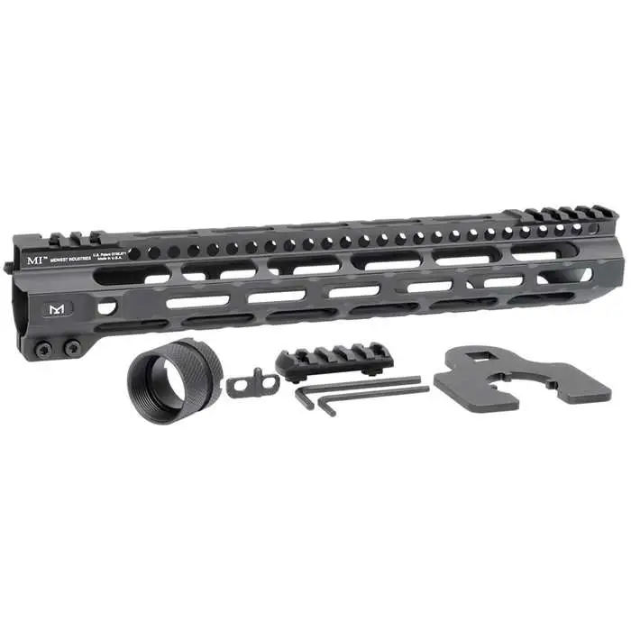 Midwest Industries MICRLW12625 Combat Lightweight AR-15 Black Hardcoat Anodized Aluminum/Polymer 12.625" Picatinny/M-LOK