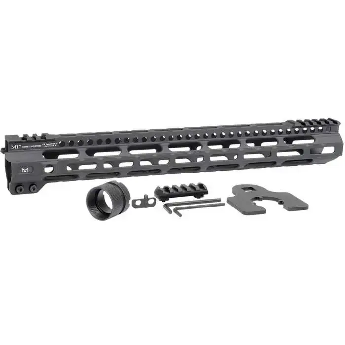Midwest Industries MICRLW15 Combat Lightweight AR-15 Black Hardcoat Anodized Aluminum/Polymer 15" Picatinny/M-LOK