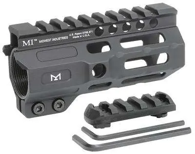 Midwest Industries MICRM45 Combat AR-15 Black Hardcoat Anodized Aluminum/Polymer 4.50" Picatinny/M-LOK