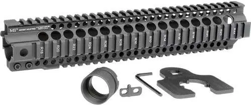 MIDWEST INDUSTRIES INC MICRT12625 T-Series AR-15 6061 Aluminum Black Hard Coat Anodized 12.625"