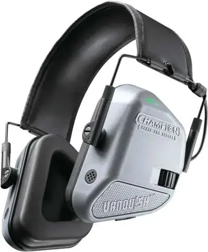 Champion Targets 40978 Vanquish Electronic Hearing Muff Over the Head Gray Ear Cups w/Black Band