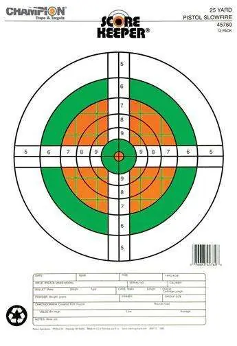 CHAMPION SCOREKPR 25YD PISTOL FLUOR
