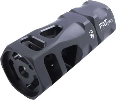 Phase 5 Weapon Systems FATMAN556 FATman Hex Brake 5.56x45mm NATO 1/2"-28 tpi 3" Black Parkerized Steel