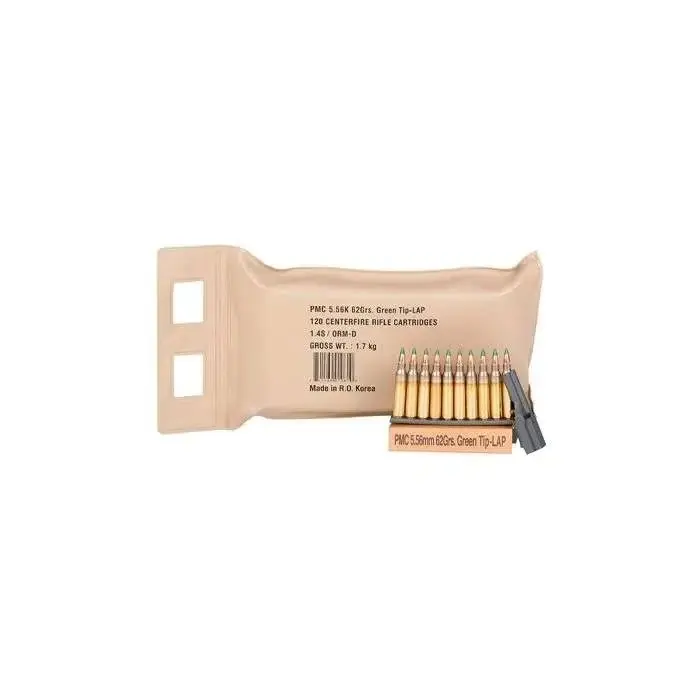 PMC 556(M55)BP Battle Pack 5.56x45mm NATO 62 gr Light Armor Piercing (LAP) 120 Round Box