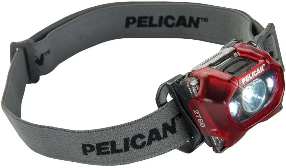 Pelican 2760C 2760 Headlamp 289,156,97,42 Lumens White LED Polycarbonate AAA Red