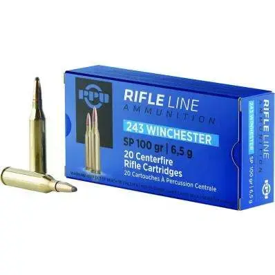 PPU PP2432 Standard Rifle 243 Win 100 gr Soft Point (SP) 20 Round Box