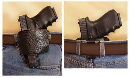 PSP 035BLK Belt Slide IWB/OWB Med/Lg Frame Auto Leather Black