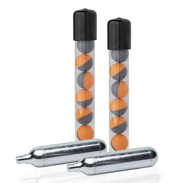 CASE OF 12 14 LIVE PROJECTILES AND 2 CO2 CARTRIDGES