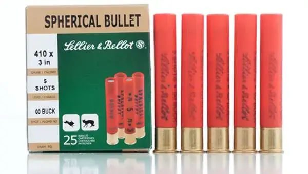 Sellier & Bellot SB410B Shotgun 410 Gauge 3 5 Pellets 00 Buck Shot 25 Round Box