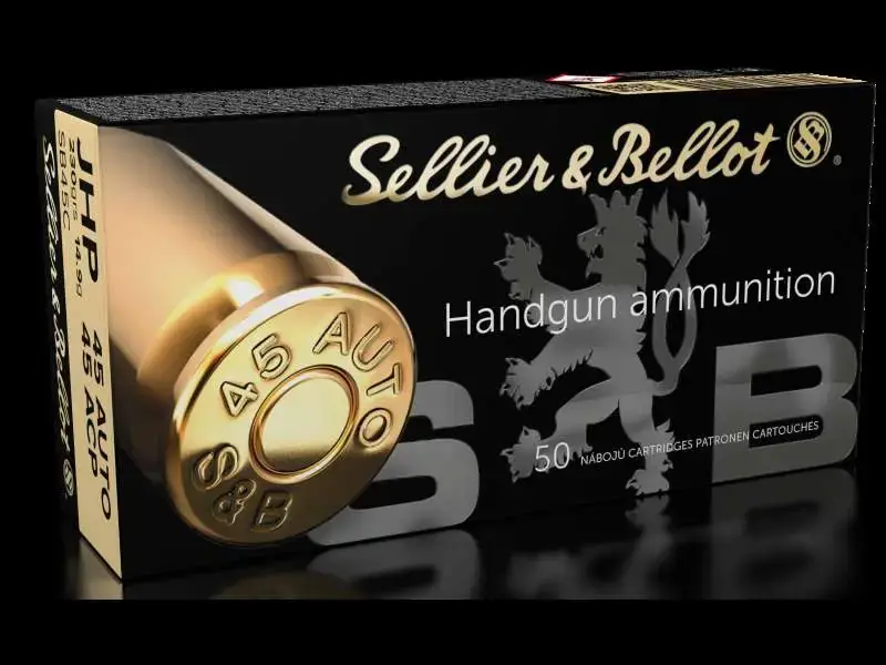 Sellier & Bellot SB45C Handgun 45 ACP 230 gr Jacketed Hollow Point (JHP) 50 Round Box