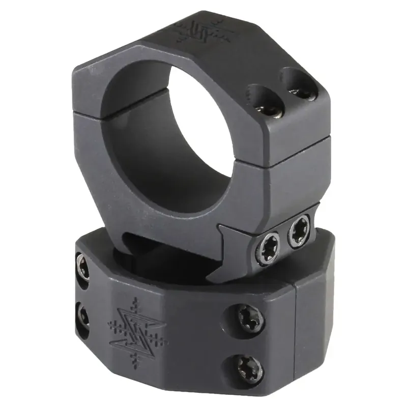 Seekins Precision 0010620006 30mm Scope Ring Set Low 7075 T6 Aluminum Black Hard Coat Anodized
