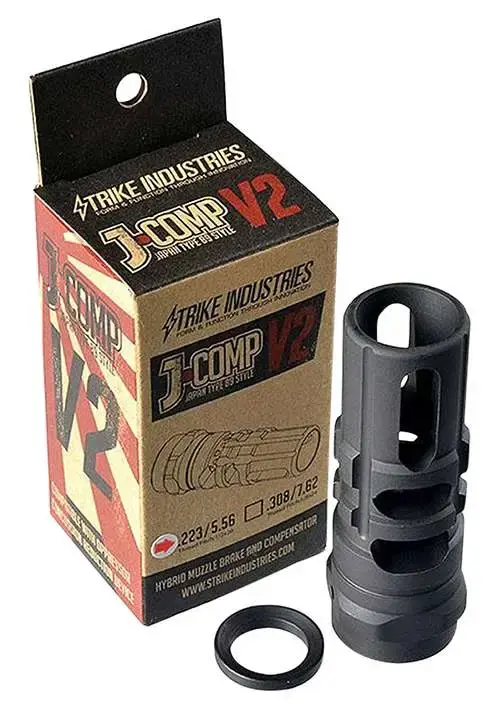 Strike JCOMP2223 JComp V2 223 Rem,5.56x45mm NATO 1/2"-28 tpi 2.55" Black Steel