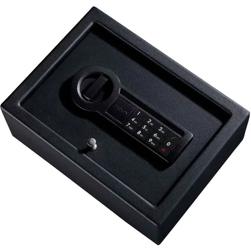 Stack-On PDS1800E Electronic Small Drawer Safe Pistol Safe Electronic Keypad 12" W x 8.75" D x 4.5" H Steel Black