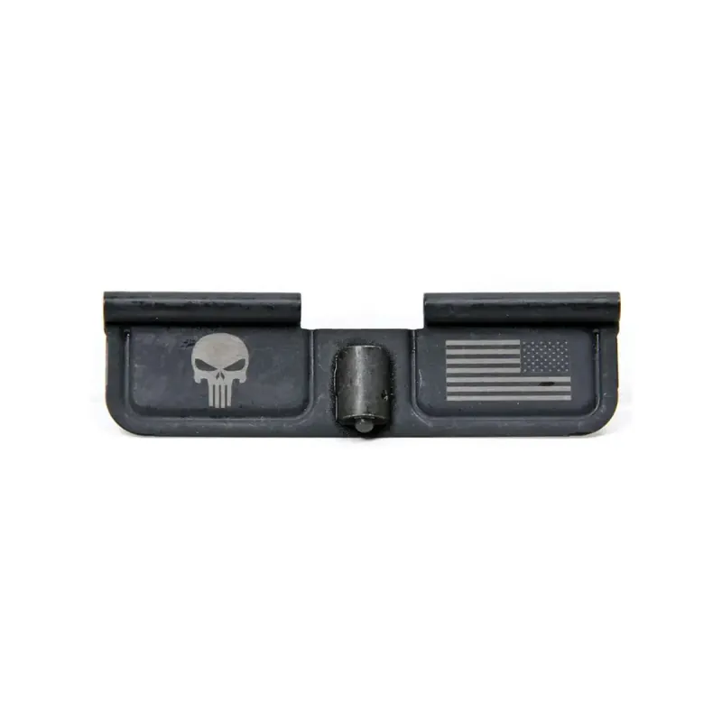 Spikes SED7005 Ejection Port Door Punisher and Flag AR-15 Black Phosphate Steel