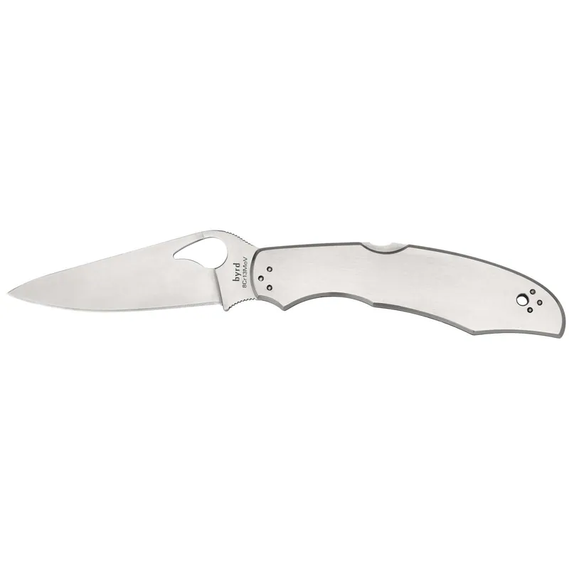 Spyderco BY03P2 Byrd Cara Cara 2 3.88" 8Cr13MoV Stainless Steel Drop Point Stainless Handle Folding