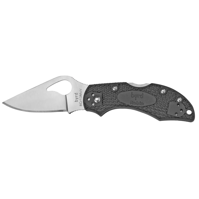 Spyderco BY10PBK2 Byrd Robin 2 Lightweight 2.40" 8Cr13MoV Stainless Steel Flat FRN Black Handle Folding