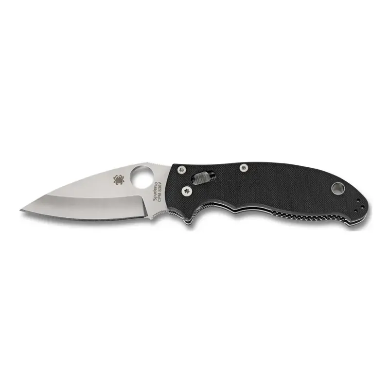 Spyderco C101GP2 Manix 2 3.40" CPM-S30V Stainless Steel Flat Ground Plain Edge G10 Black Handle Folding