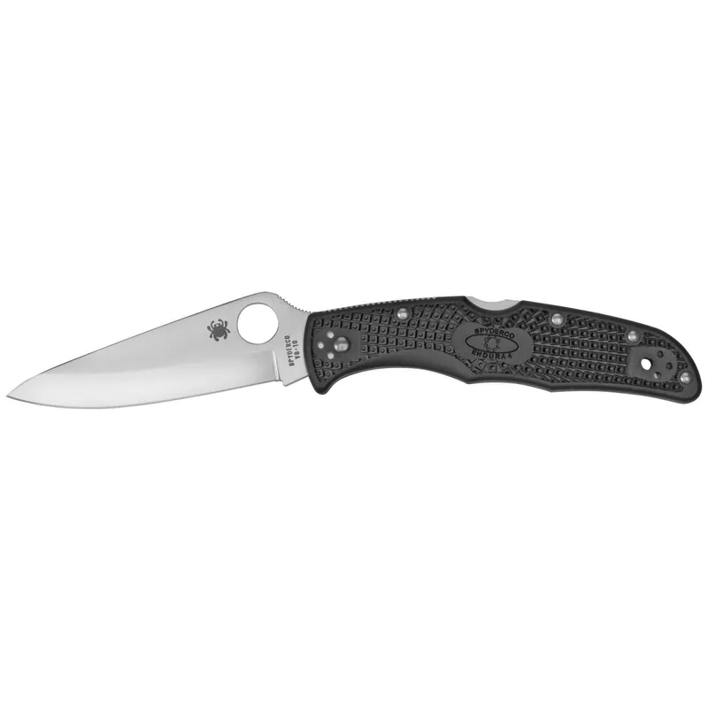 Spyderco C10PBK Endura 4 Lightweight 3.75" VG-10 Stainless Steel Clip Point FRN Black Handle Folding