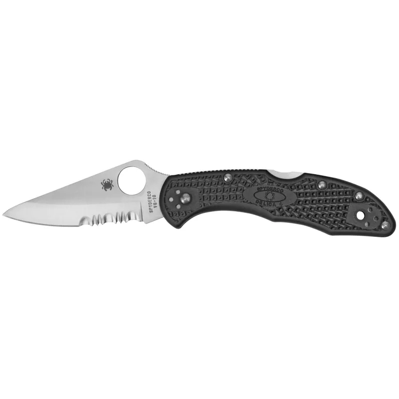 Spyderco C11PSBK Delica 4 Lightweight 2.88" VG-10 Stainless Steel Clip Point FRN Black Handle Folding