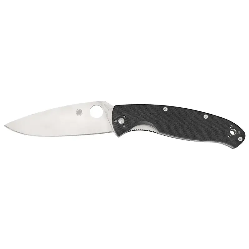 Spyderco C142GP Resilience 4.25" Drop Point Plain G10 Black Handle Folding