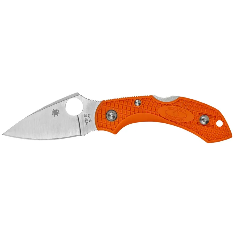 Spyderco C28POR2 Dragonfly 2 Lightweight 2.30" VG-10 Stainless Steel Full-Flat FRN Orange Handle Folding