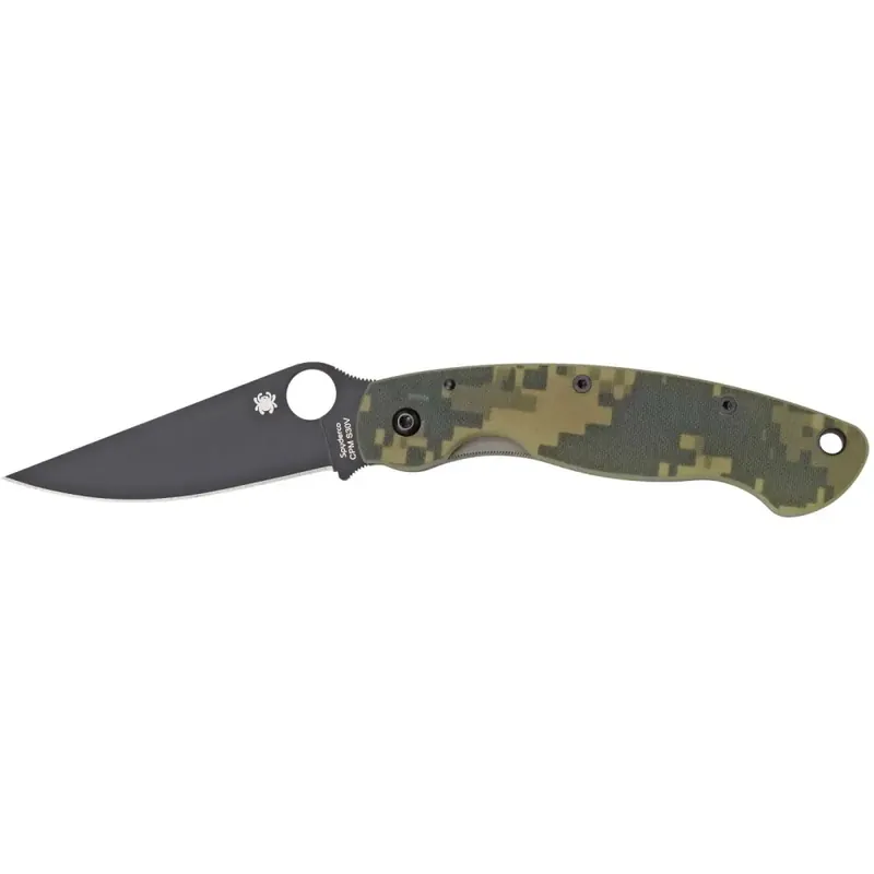 Spyderco C36GPCMOBK Military 4" CPM-S30V Stainless Steel, DLC Black Modified Clip Point G10 Camo Handle Folding