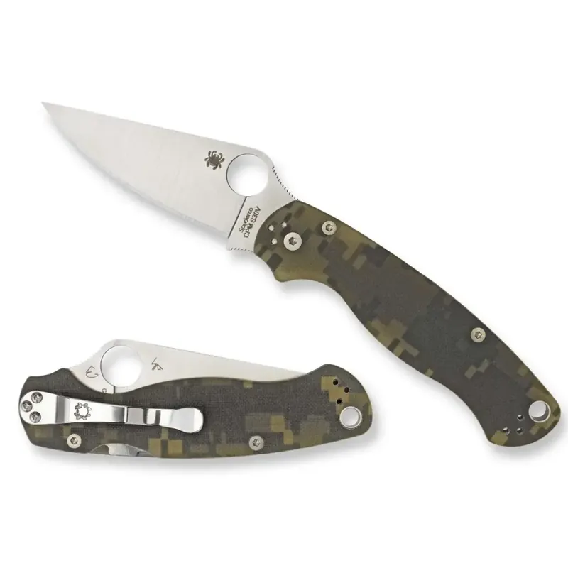 Spyderco C81GPCMO2 Para Military 2 3.40" CPM-S30V Stainless Steel Flat Ground G10 Camo Handle Folding