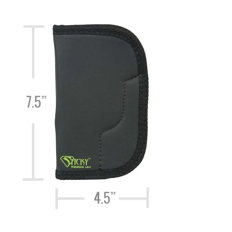 Sticky Holsters LG5 LG-5 Lg/Long Revolvers up to 4" Latex Free Synthetic Rubber Black w/Green Logo