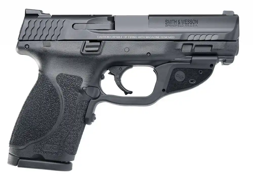 Smith & Wesson 12415 M&P M2.0 Compact 40 S&W 4" 13+1 Black Armornite Stainless Steel Black Interchangeable Backstrap Grip with Crimson Trace Green Laser