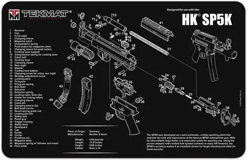 TekMat TEKR17HKSP5K Original Cleaning Mat HK SP5K Parts Diagram 11" x 17"