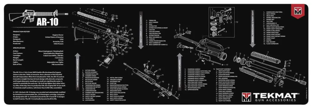 TekMat TEKR36AR10 Original Cleaning Mat AR-10 Parts Diagram 12" x 36"