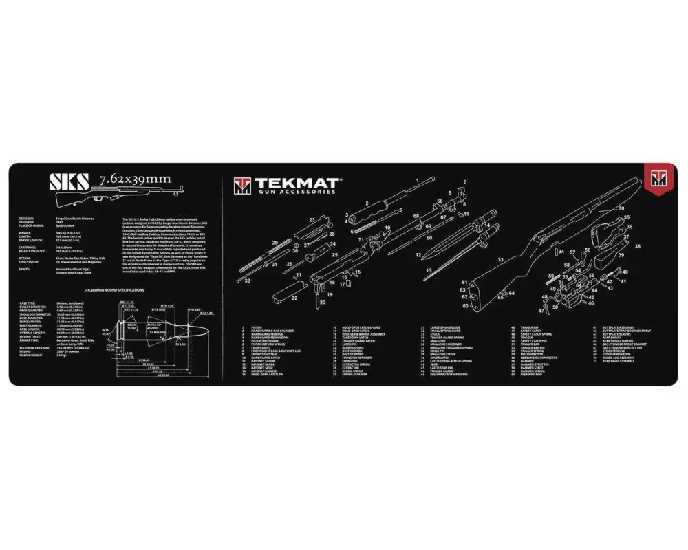 TekMat TEKR36SKS Original Cleaning Mat SKS Parts Diagram 12" x 36"