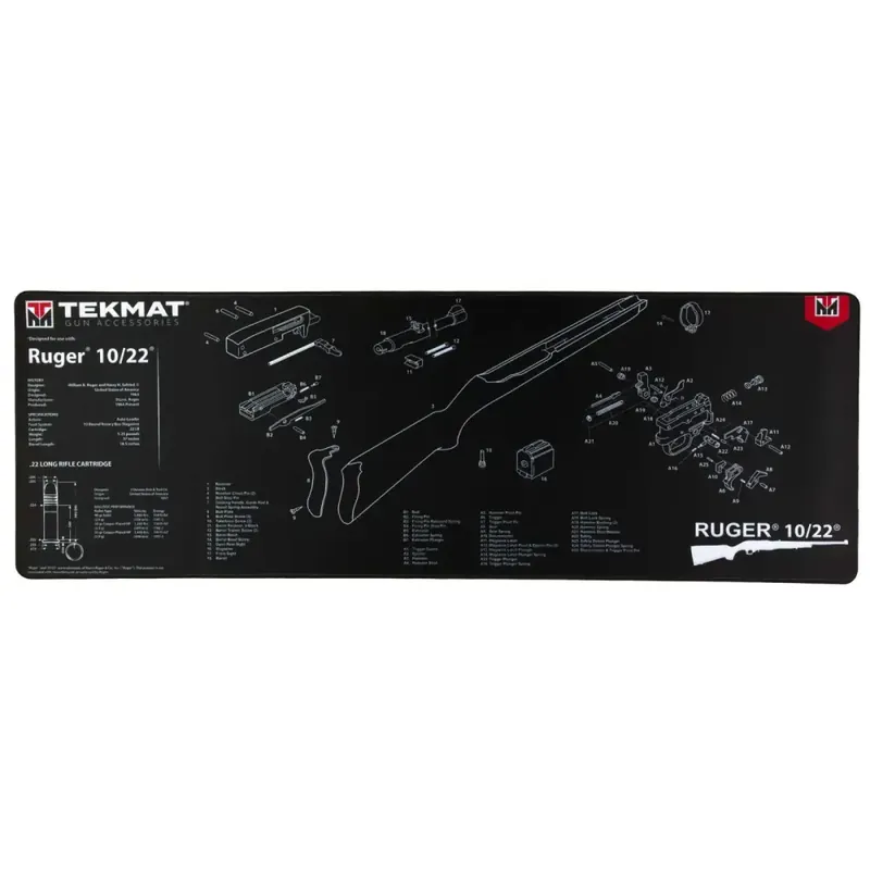 TekMat TEKR441022 Ultra Premium Cleaning Mat Ruger 10-22 Parts Diagram 15" x 44"