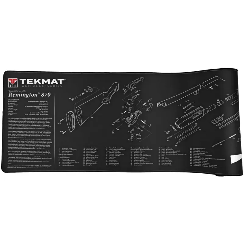 TekMat TEKR44REM870 Ultra Premium Cleaning Mat Remington 870 Parts Diagram 15" x 44"