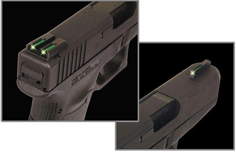 Truglo TG131NTI Brite-Site TFO 1911 Pistol with Novak LoMount Tritium/Fiber Optic Green Front/Rear Black