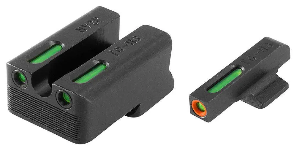 Truglo TG13NV3PC Brite-Site TFX Pro Day/Night Sights 1911 with Novak 260-500 Tritium Green w/Orange Outline Front U-Notch Green Rear Black