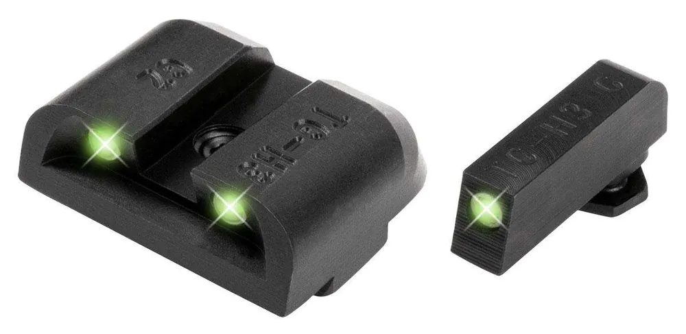 Truglo TG231G2MW Tritium Pro Night Sights Fits MOS 20/21/25/28/29/30/31/32/37/40/41 Green Tritium w/White Outline Front Green Rear Black
