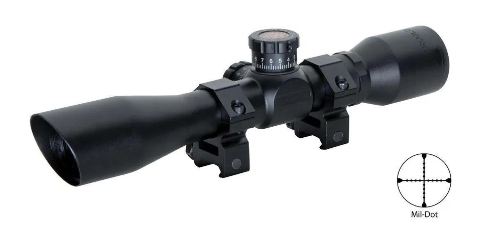 Truglo TG8504BT Tru-Brite Xtreme Compact Tactical 4x 32mm Obj 20.79 ft @ 100yds FOV 1" Tube Black Finish Mil-Dot