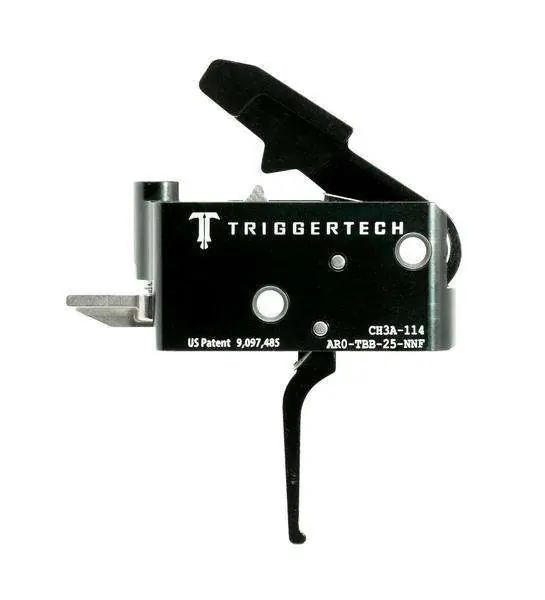 TriggerTech AROTBB25NNF Adaptable Primary AR Black Two-Stage Flat 2.50-5.00 lbs Right