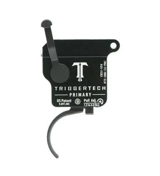 TriggerTech R70SBB14TBC Primary Remington 700 Black Single-Stage Traditional Curved 1.50-4.00 lbs