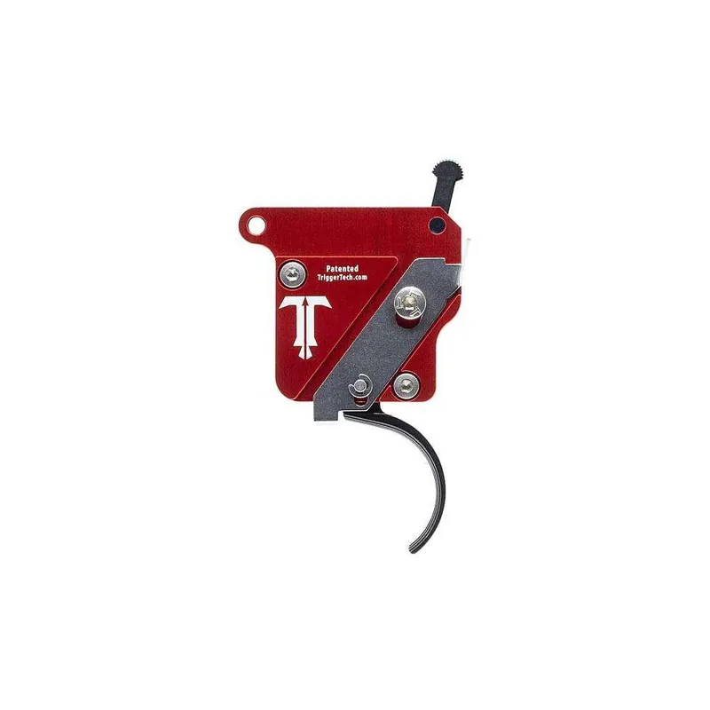 TriggerTech R70SBB14TBC Primary Independence Trigger Remington 700 Red & Blue with White Engraving Single-Stage Curved 1.50-4 lbs