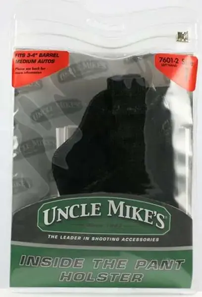 Uncle Mikes 76012 Inside The Pants with Retention Strap LH 3-4" Med Auto Nylon Black